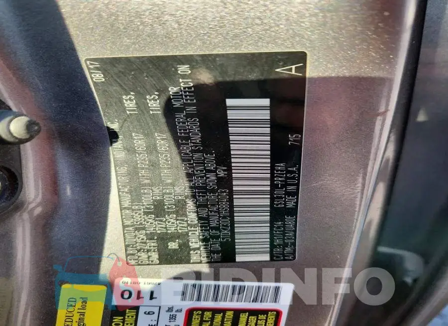 5TDKZ3DC1HS884043 Photo# 13