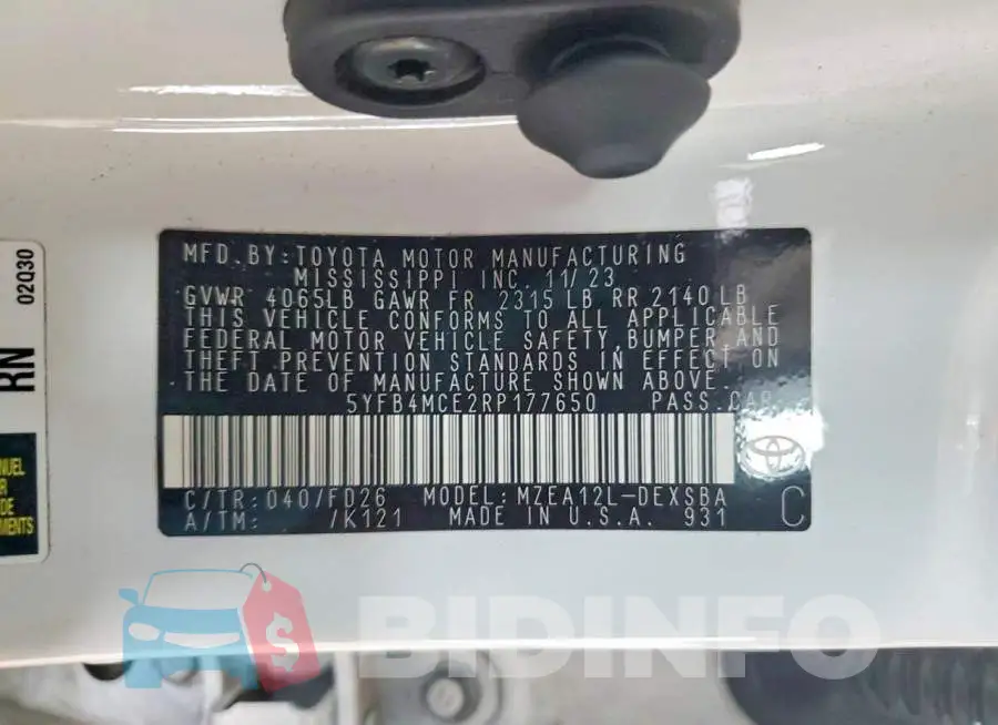 5YFB4MCE2RP177650 Photo# 12