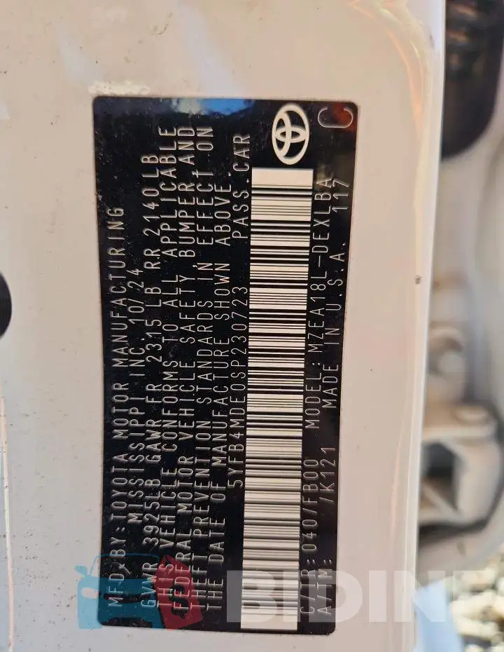 5YFB4MDE0SP230723 Photo# 12