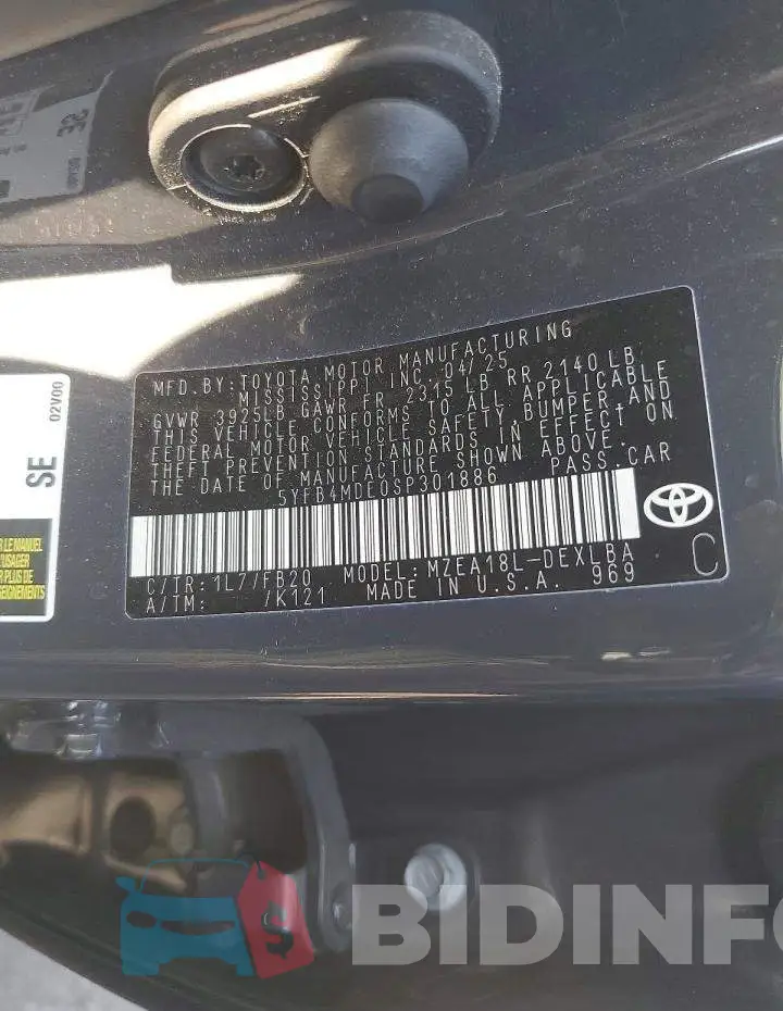5YFB4MDE0SP301886 Photo# 13
