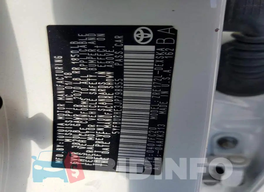 5YFBURHE3JP798955 Photo# 13