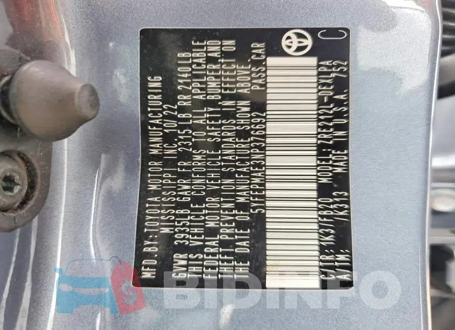 5YFEPMAE3NP376692 Photo# 14