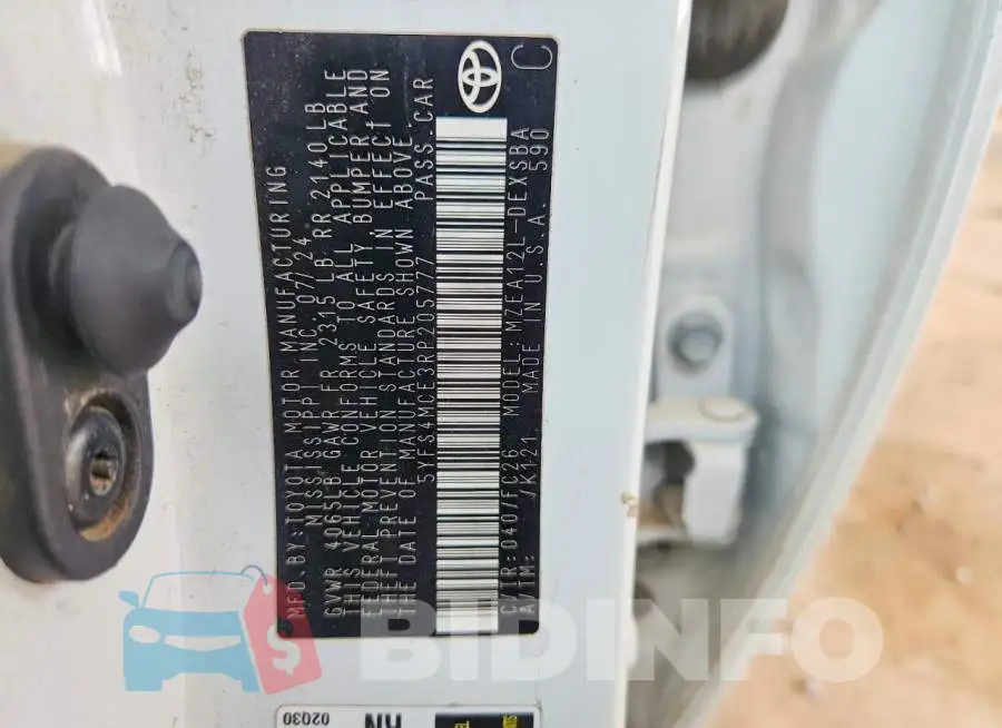 5YFS4MCE3RP205777 Photo# 13