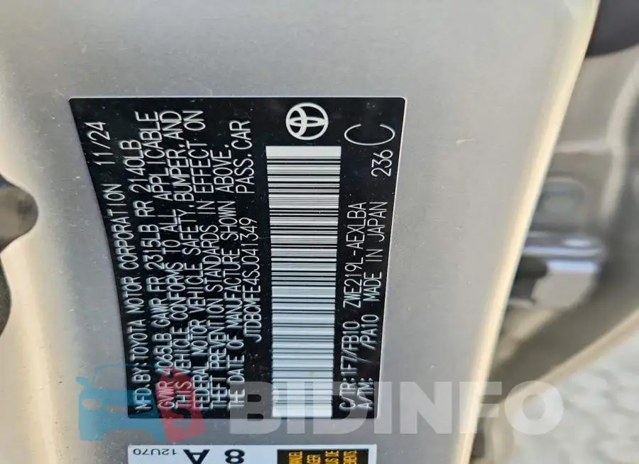 JTDBCMFE4SJ041349 Photo# 12