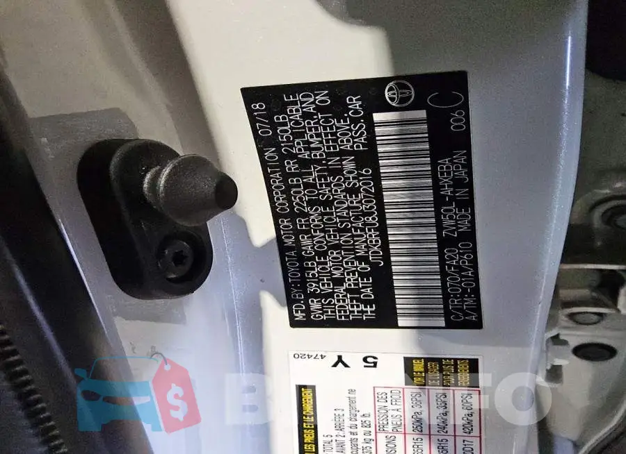 JTDKBRFU8J3072016 Photo# 12