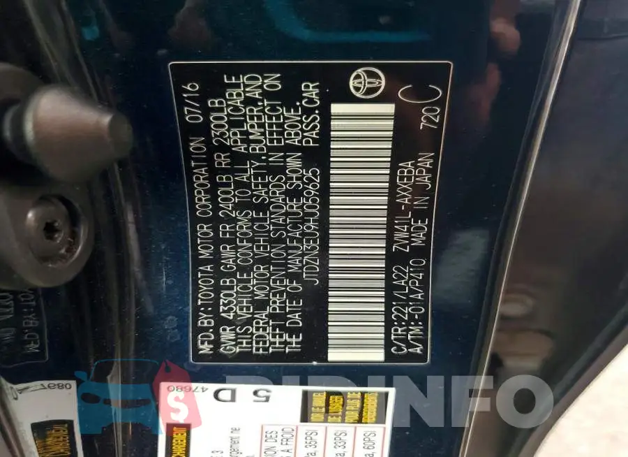 JTDZN3EU9HJ059625 Photo# 14