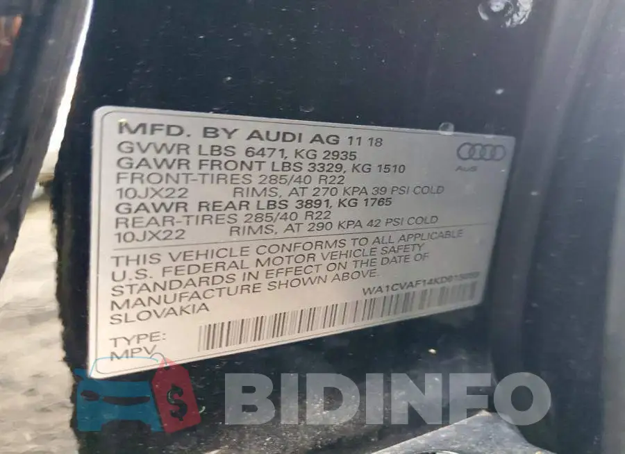 WA1CVAF14KD015059 Photo# 12