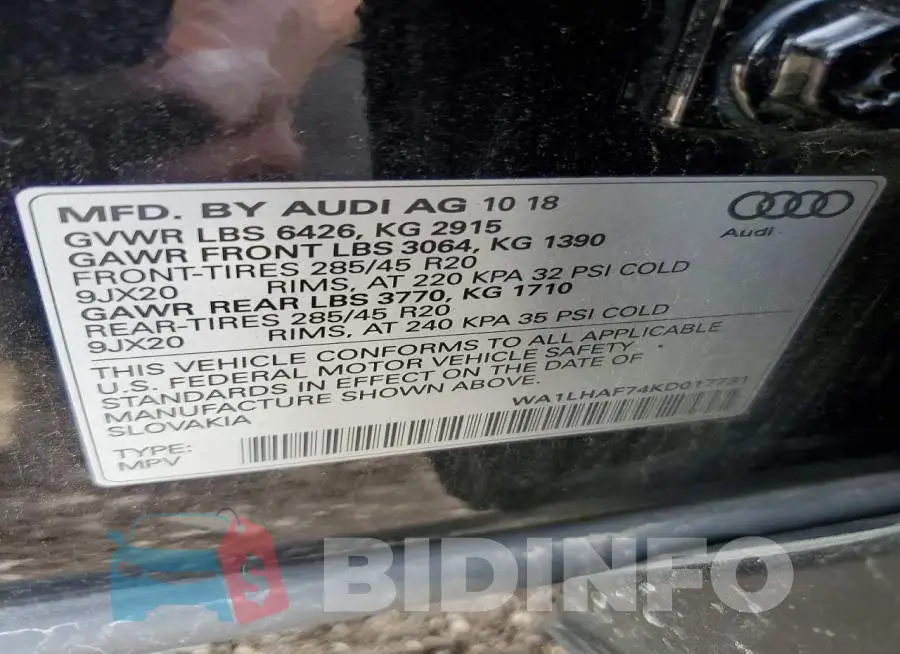WA1LHAF74KD017731 Photo# 13