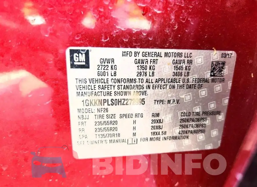 1GKKNPLS0HZ272995 Photo# 14