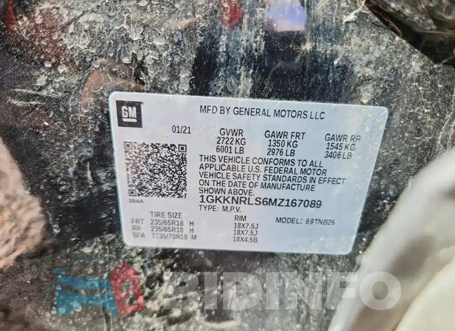 1GKKNRLS6MZ167089 Photo# 13
