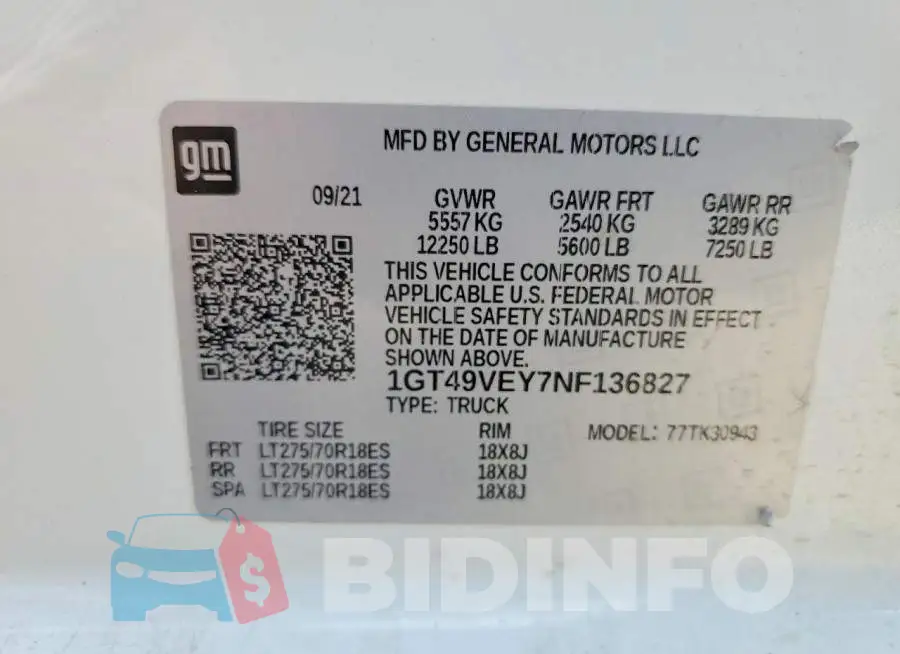 1GT49VEY7NF136827 Photo# 12