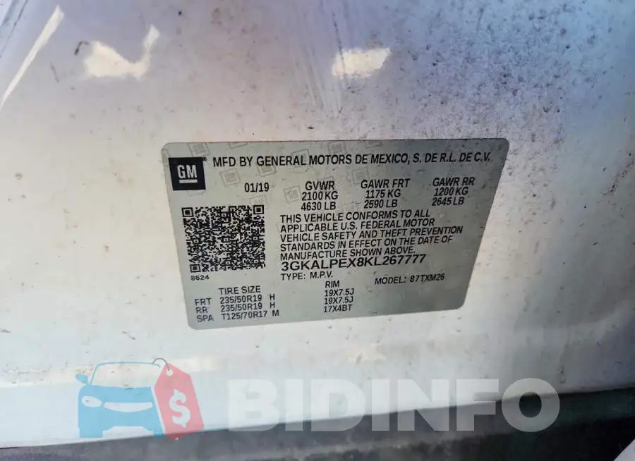 3GKALPEX8KL267777 Photo# 12