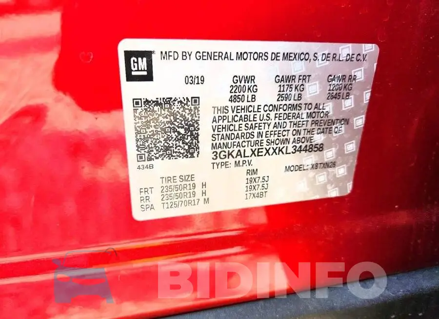 3GKALXEXXKL344858 Photo# 13