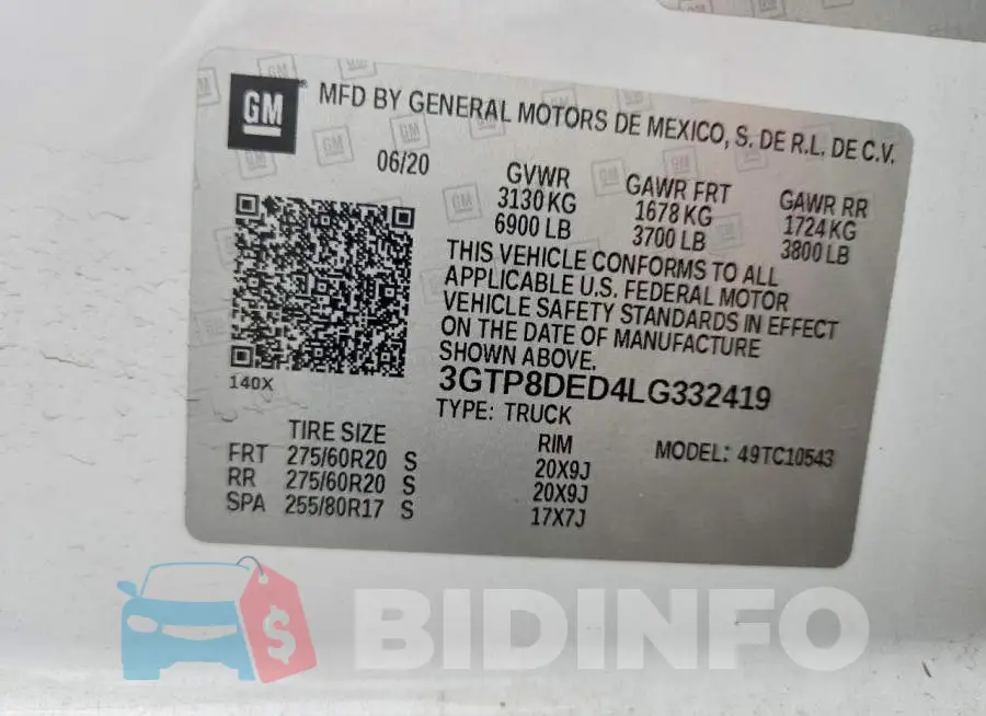 3GTP8DED4LG332419 Photo# 12