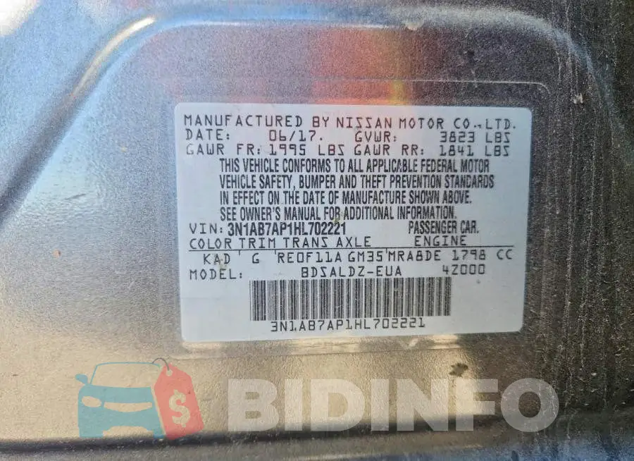 3N1AB7AP1HL702221 Photo# 12