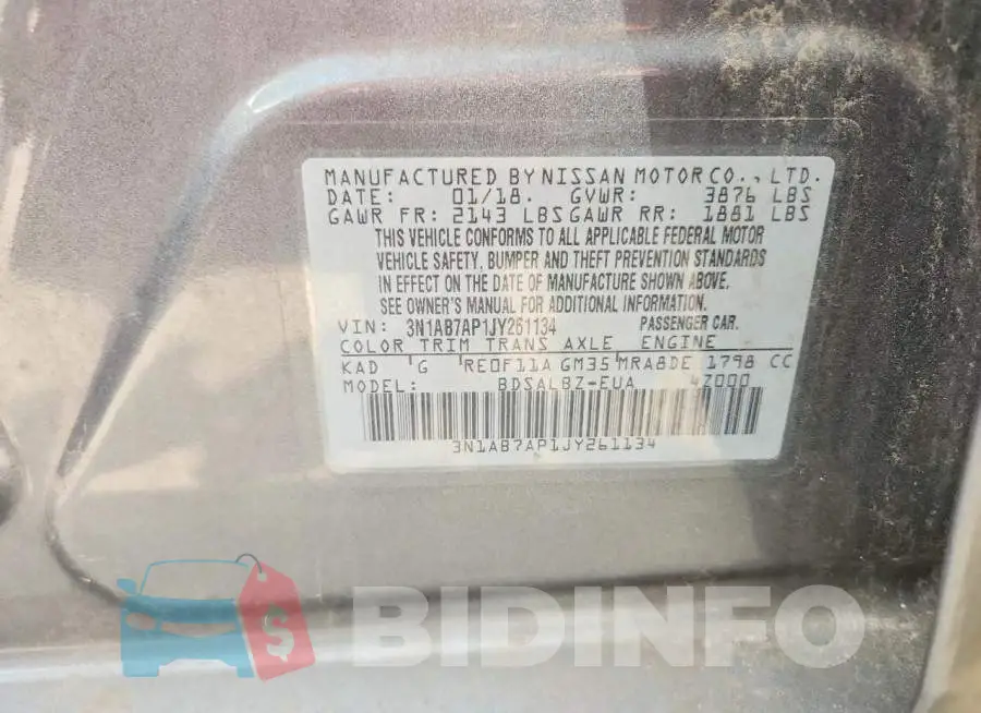 3N1AB7AP1JY261134 Photo# 12