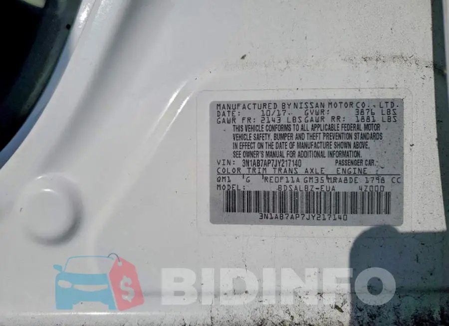 3N1AB7AP7JY217140 Photo# 12