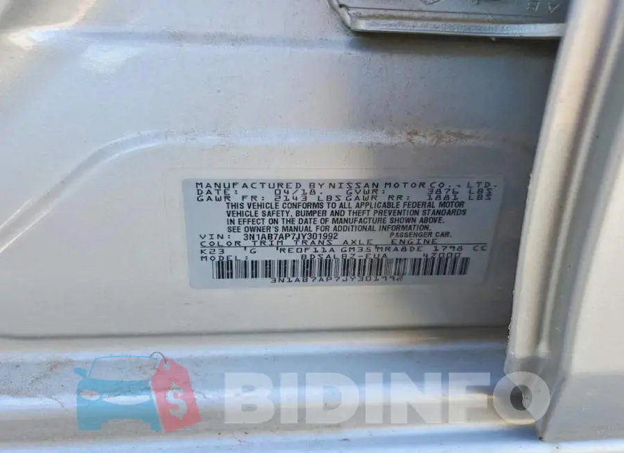 3N1AB7AP7JY301992 Photo# 13