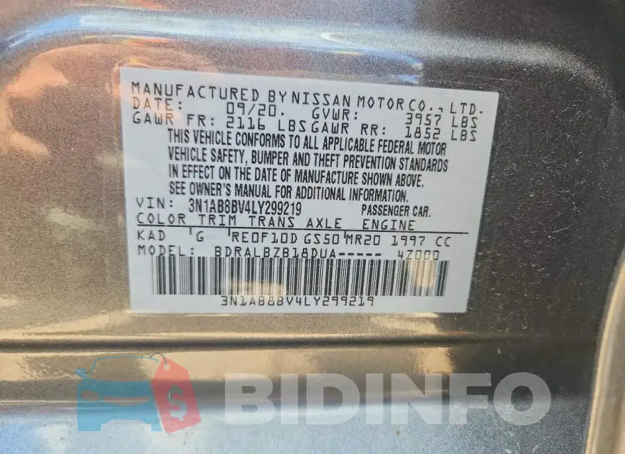 3N1AB8BV4LY299219 Photo# 12