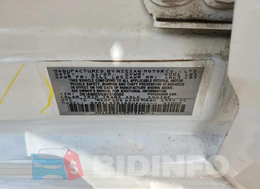 3N1AB8CV2NY316066 Photo# 13