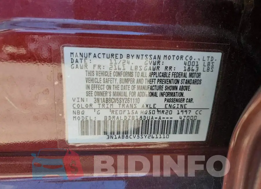 3N1AB8CV5SY261110 Photo# 12