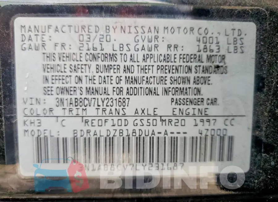 3N1AB8CV7LY231687 Photo# 13
