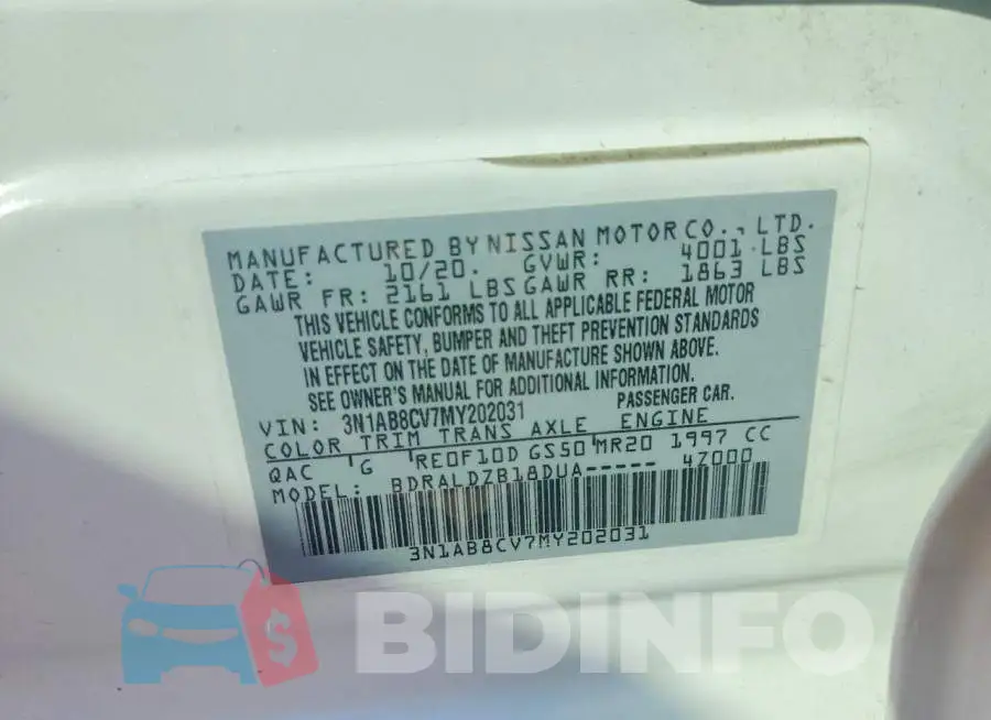 3N1AB8CV7MY202031 Photo# 12