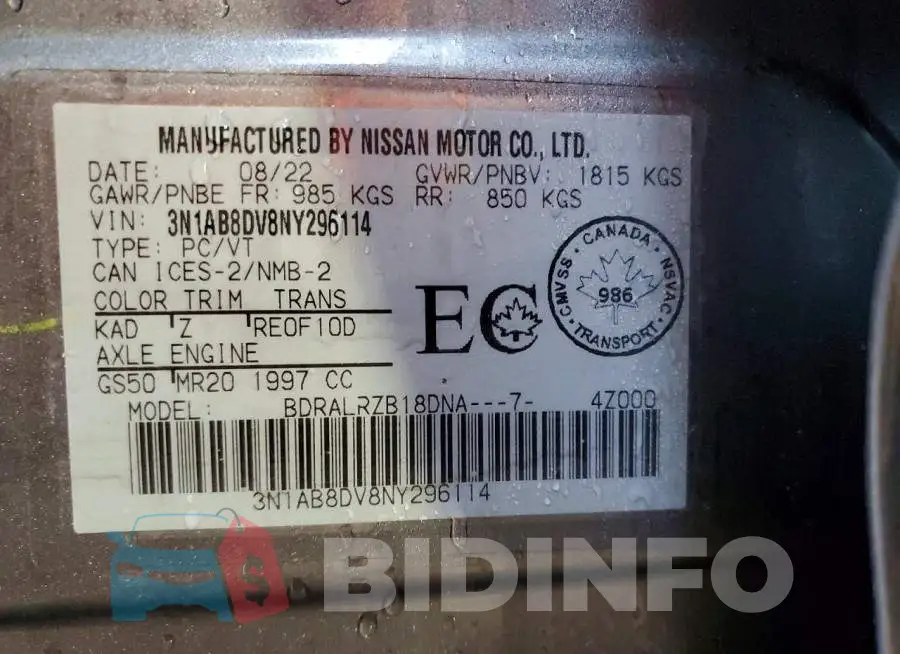 3N1AB8DV8NY296114 Photo# 13