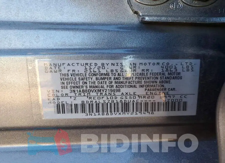 3N1AB8DVXMY219498 Photo# 12
