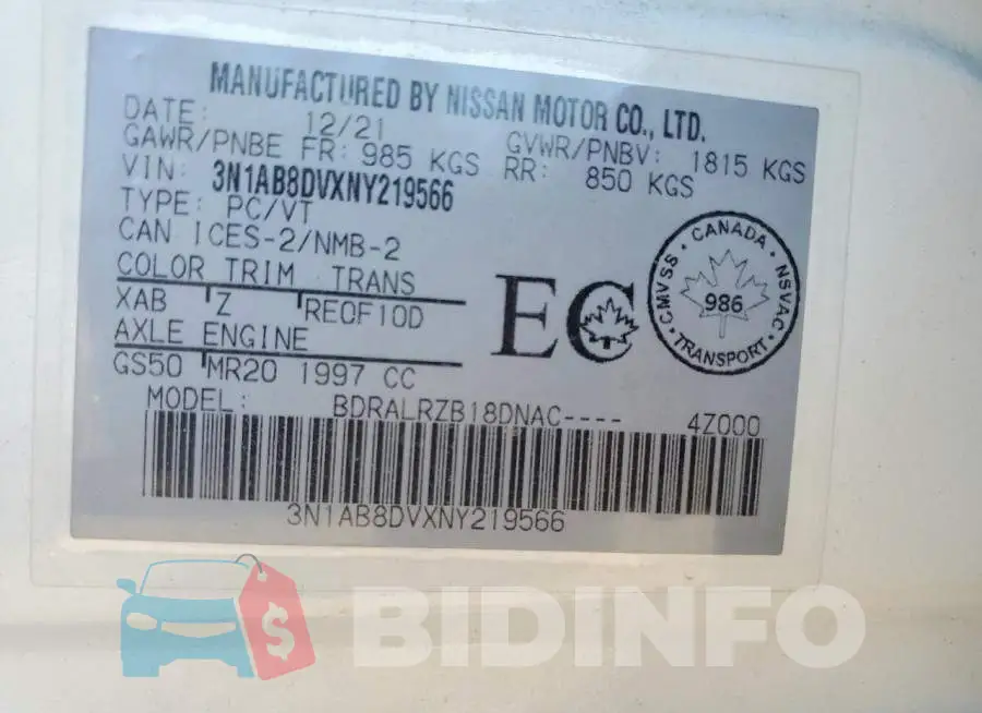 3N1AB8DVXNY219566 Photo# 12