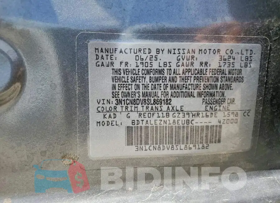 3N1CN8DV8SL869182 Photo# 12