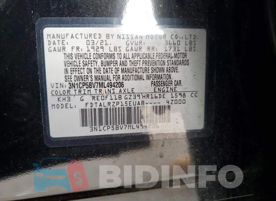 3N1CP5BV7ML494206 Photo# 13
