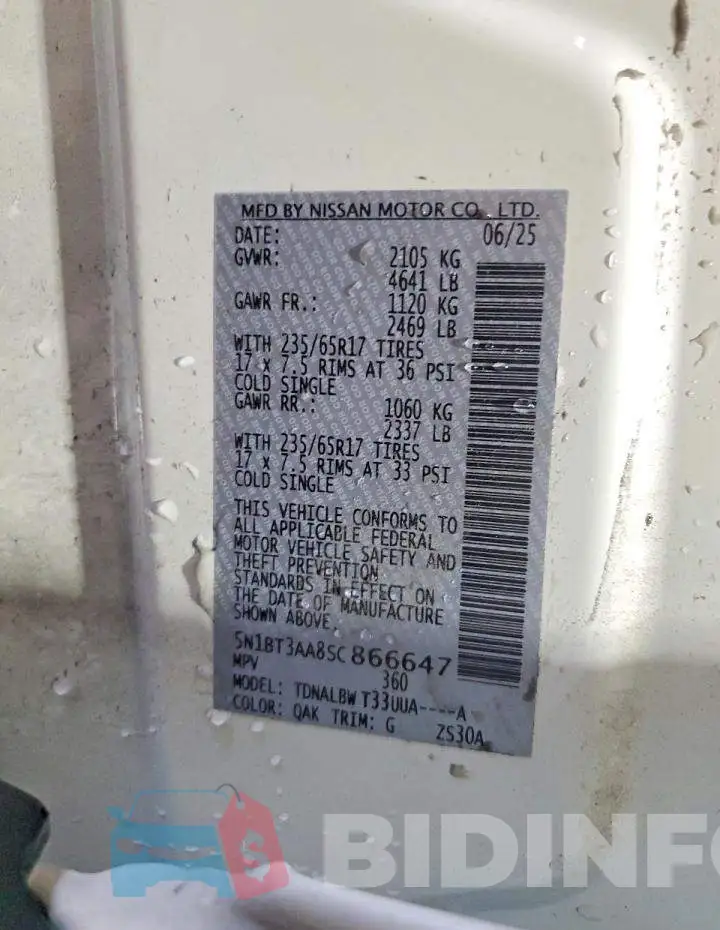 5N1BT3AA8SC866647 Photo# 13