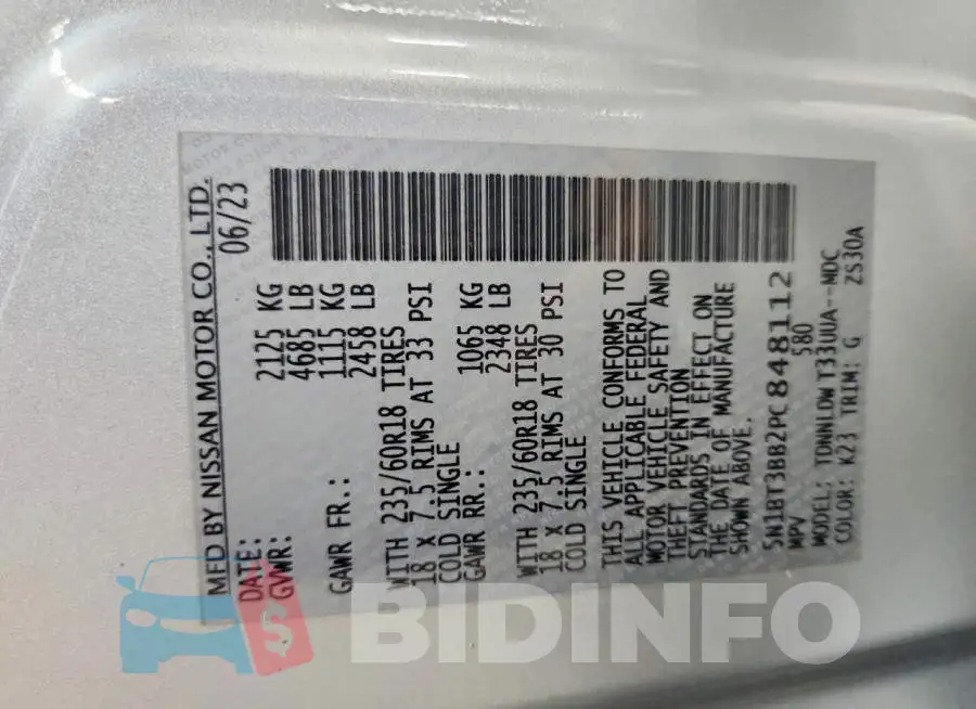 5N1BT3BB2PC848112 Photo# 12
