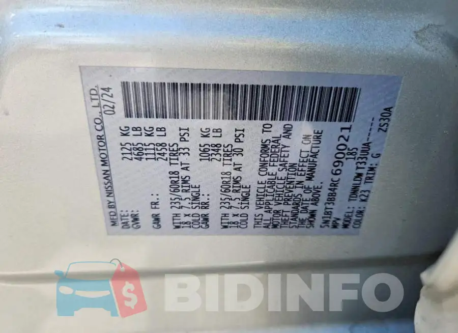 5N1BT3BB4RC690021 Photo# 14