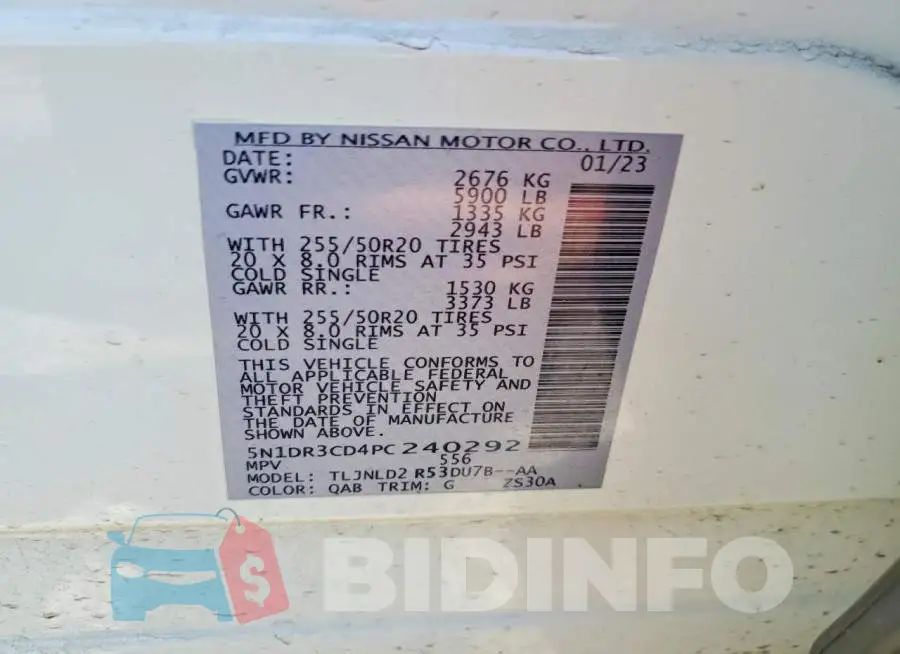 5N1DR3CD4PC240292 Photo# 14