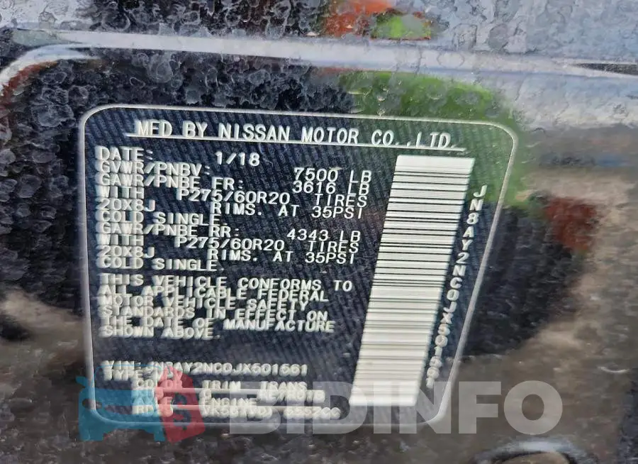 JN8AY2NC0JX501561 Photo# 12