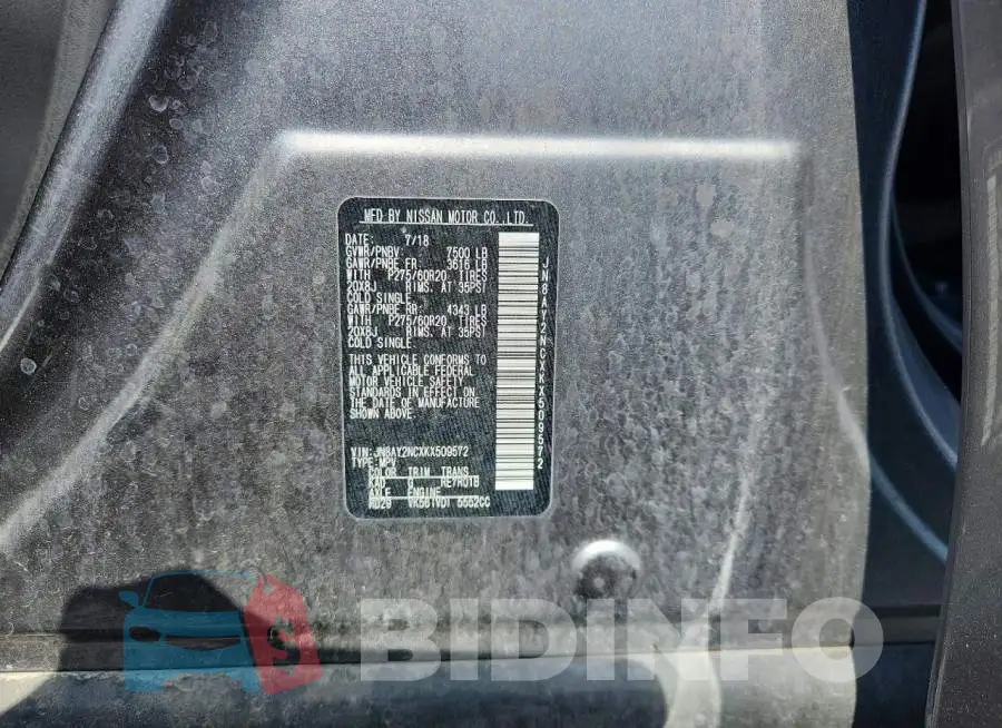 JN8AY2NCXKX509572 Photo# 12