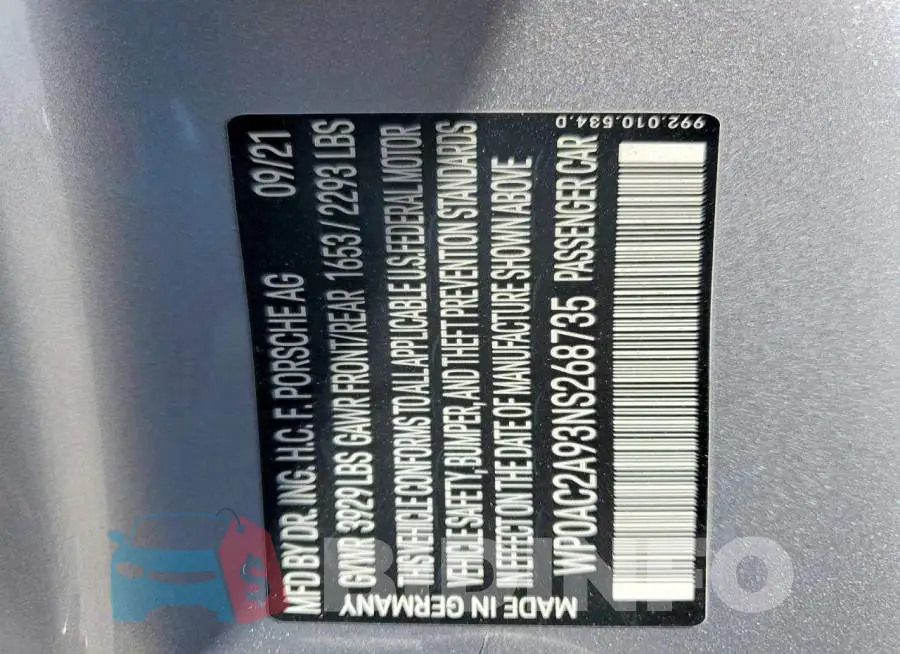 WP0AC2A93NS268735 Photo# 13