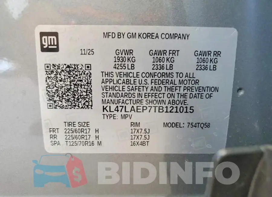 KL47LAEP7TB121015 Photo# 14