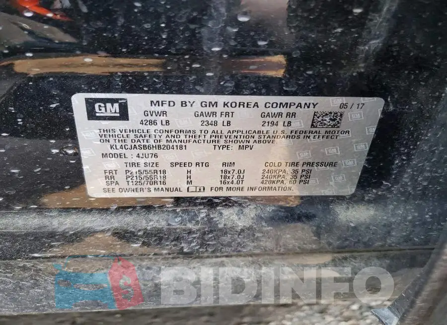 KL4CJASB6HB204181 Photo# 13