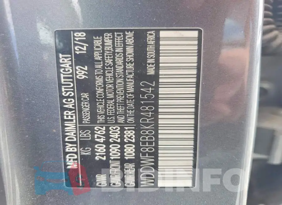 WDDWF8EB8KR481542 Photo# 12