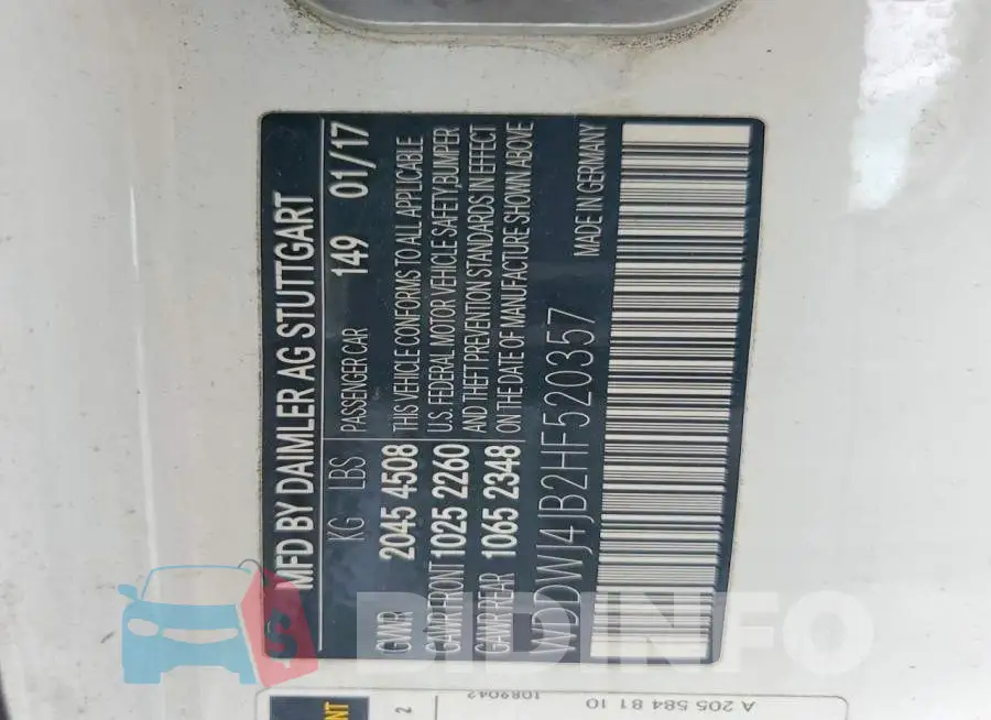 WDDWJ4JB2HF520357 Photo# 12