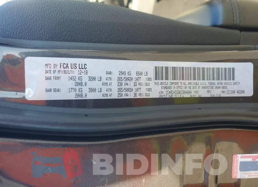 1C4RDHDG8KC604804 Photo# 14