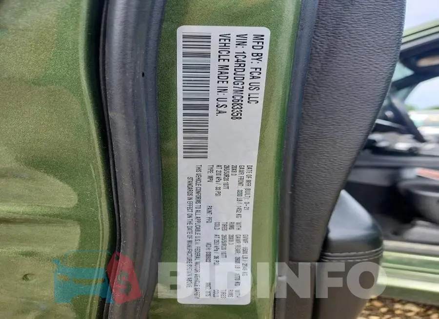 1C4RDJDG7MC683358 Photo# 13