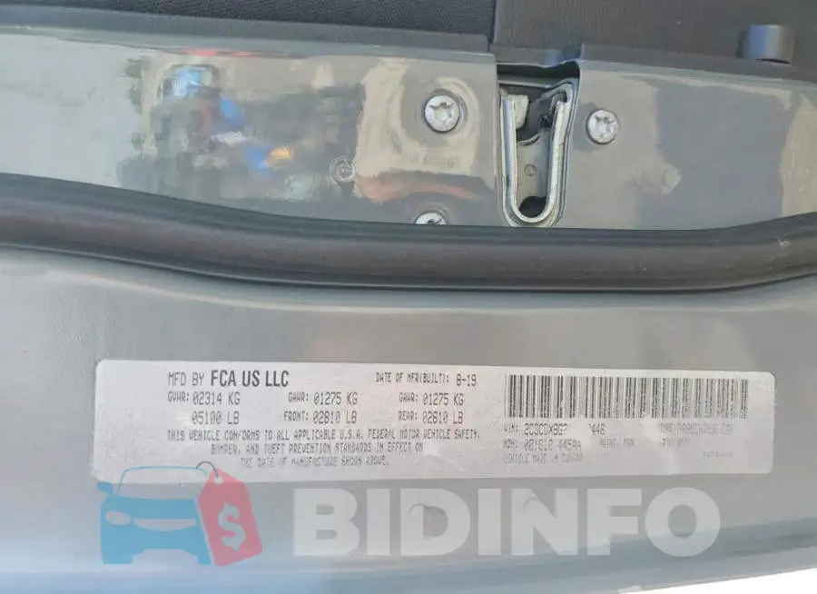2C3CDXBG2KH707446 Photo# 14
