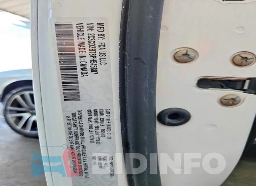 2C3CDZBT8PH545807 Photo# 13
