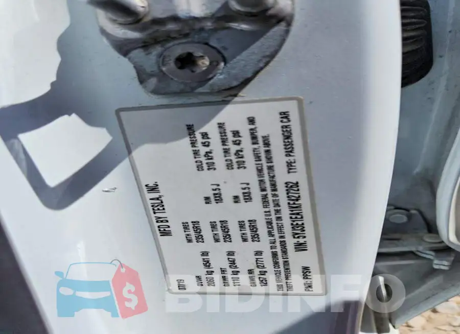 5YJ3E1EA1KF427262 Photo# 12