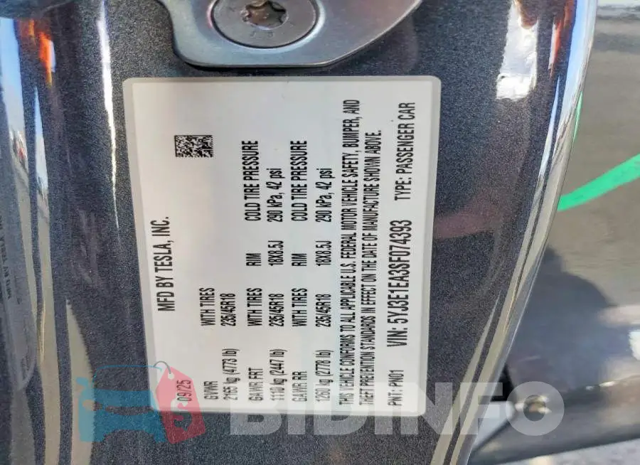 5YJ3E1EA3SF074393 Photo# 13