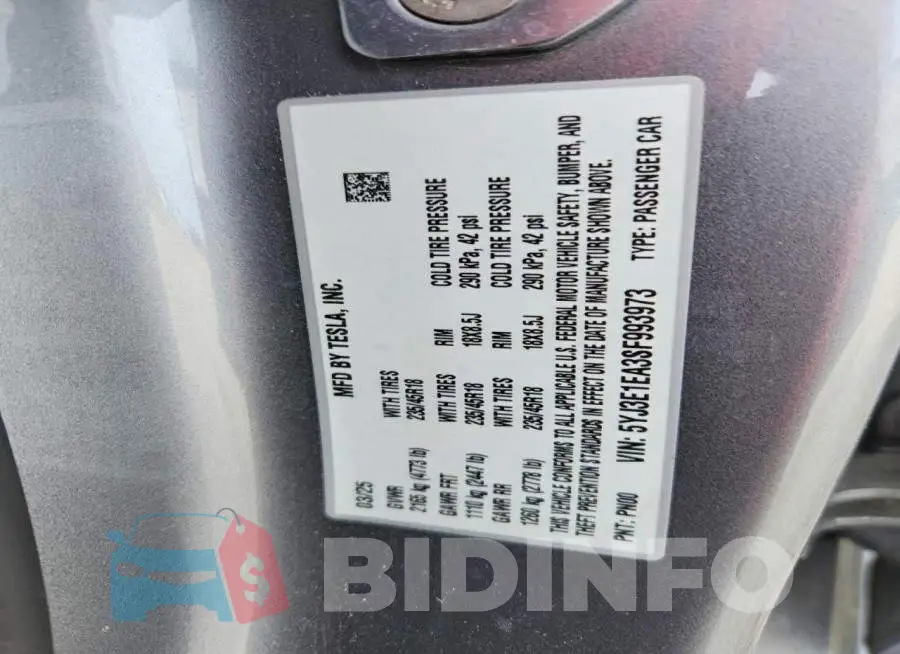 5YJ3E1EA3SF993973 Photo# 12